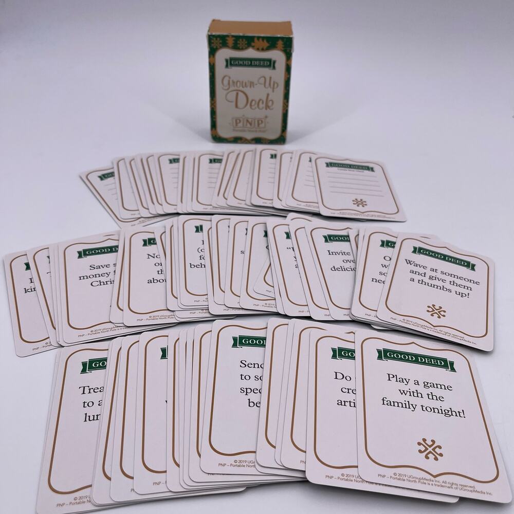 Good Deed Cards for Adults Portable North Pole Gift Dinner Travel Full Deck - Picture 1 of 8
